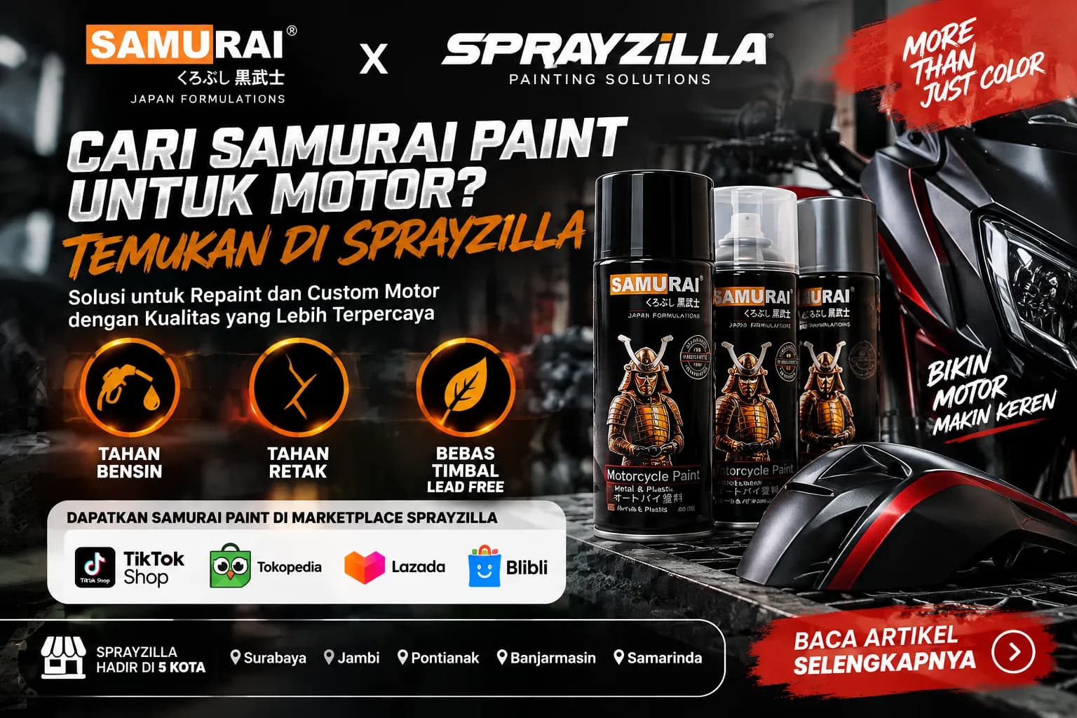 Sprayzilla: Panggung Bagi Samurai Paint, Cat Motor yang Siap Hadapi Segala Cuaca